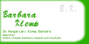 barbara klemp business card